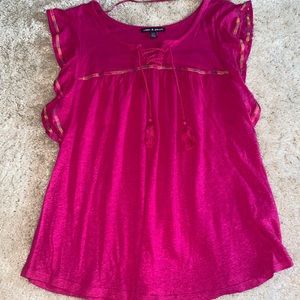 Hot pink cable & Gauge blouse